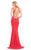 Johnathan Kayne - 7095 Sleeveless Halter Sheath Dress in Red