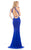 Johnathan Kayne - 7095 Sleeveless Halter Sheath Dress in Blue