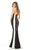 Johnathan Kayne - 7099 Embellished Halter Mermaid Dress in Black and White