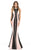 Johnathan Kayne - 7099 Embellished Halter Mermaid Dress in Black and Pink