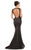 Johnathan Kayne - 7104 Rocker Inspired V-Neck Beaded Long Gown in Black and Gray