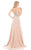 Johnathan Kayne - 7106 Beaded V-neck Jumpsuit in Pink