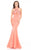 Johnathan Kayne - 7108 Bedazzled Halter Mermaid Dress in Orange