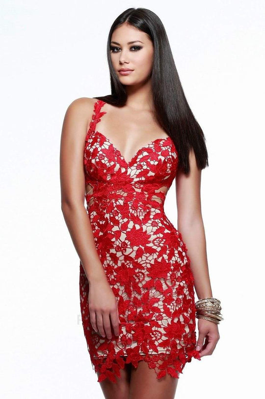 7623 Sleeveless with Sexy Back Lace Cocktail Dress