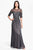 Adrianna Papell - Sequined Jewel Neck Dress 91863332 in Blue