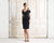 Alexander by Daymor - 763 Beaded Lace V-neck Sheath Cocktail Dress In Blue