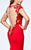 Tarik Ediz - 93126 Illusion Plunging Cap Sleeve Gown In Red
