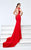 Tarik Ediz - 93126 Illusion Plunging Cap Sleeve Gown In Red