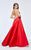 Tarik Ediz - 93127 Jewel Ornate Scooped Taffeta Gown In Red