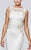 Tarik Ediz - Embellished Sheath Gown 93131 in White