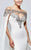 Tarik Ediz - Thin Strapped Fitted Gown with Cape 93153 in White