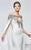 Tarik Ediz - Thin Strapped Fitted Gown with Cape 93153 in White