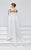Tarik Ediz - Thin Strapped Fitted Gown with Cape 93153 in White