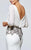 Tarik Ediz - Jeweled V-Neck Sheath Gown 93155 in White