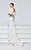 Tarik Ediz - Jeweled V-Neck Sheath Gown 93155 in White