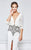 Tarik Ediz - Jeweled V-Neck Sheath Gown 93155 in White