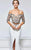 Tarik Ediz - 93158 Embroidered Two Piece Off-Shoulder Gown In Neutral