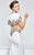 Tarik Ediz - Caped Illusion Neck Dress 93159 in White