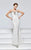 Tarik Ediz - Caped Illusion Neck Dress 93159 in White