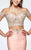Tarik Ediz - 93178 Two Piece Beaded Lace Mermaid Gown In Pink