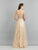 Dave & Johnny - A7648 Bedazzled Jewel Neck Lace A-line Gown In Neutral