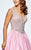 Tarik Ediz - Richly Beaded Pattern Bodice V-Neck Gown 93181 in Pink