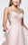 Tarik Ediz - Spliced Bodice Gown 93182 in Pink