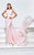 Tarik Ediz - 93183 Floral Appliqued Fitted Gown In Pink