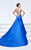 Tarik Ediz - 93193 Strappy Plunging Mermaid Gown In Blue