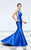 Tarik Ediz - 93193 Strappy Plunging Mermaid Gown In Blue