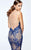 Tarik Ediz - Scroll Lace Gown 93198 in Blue