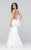 Tarik Ediz - Halter Neck Mermaid Dress 50077 in White