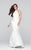 Tarik Ediz Sheer Halter Neck Mermaid Evening Dress 50077 - 1 pc Cream In Size 6 Available