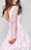 Tarik Ediz - Long Sleeve Lace A-line Dress 50081 in Pink