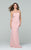 Tarik Ediz - Illusion Embellished Open Back Long Gown 50083 in Pink