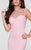 Tarik Ediz - Pearl Embellished Sheath Dress 50084 in Pink