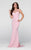 Tarik Ediz - Pearl Embellished Sheath Dress 50084 in Pink