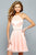 7652 Sleeveless Halter Neck A Line Cocktail Dress
