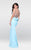 Tarik Ediz - Rhinestone Accented Sheath Gown 50097 in Blue