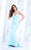 Tarik Ediz - Pearl Accented Trumpet Dress 50098 in Blue