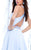 Tarik Ediz - Halter Neck A-line Dress 50100 in Blue