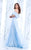 Tarik Ediz - Two Piece Off The Shoulder A-line Dress 50101 in Blue