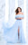 Tarik Ediz - Two Piece Off The Shoulder A-line Dress 50101 in Blue