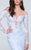 Tarik Ediz - Lace Illusion Bateau Neck Gown 50102 in Blue