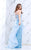 Tarik Ediz - Lavish Lace Sheer Evening Dress  50103 in Blue