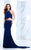 Tarik Ediz - Two-Piece Halter Neck Dress 50105 in Blue