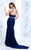 Tarik Ediz - Two-Piece Halter Neck Dress 50105 in Blue