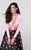Tarik Ediz - Two-Piece Print V-Neck Dress 50111 in Pink