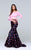 Tarik Ediz - Two-Piece Print Off-The-Shoulder Neck Dress 50112 in Pink