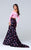 Tarik Ediz - Two-Piece Print Off-The-Shoulder Neck Dress 50112 in Pink